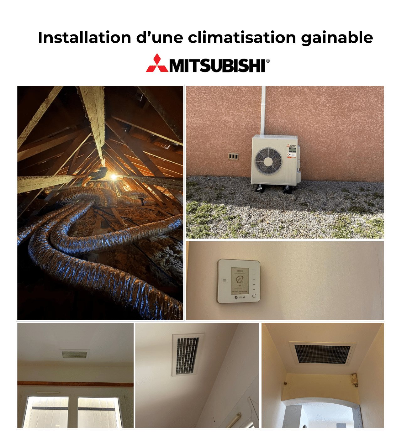 installation climatisation gainable mitsubishi